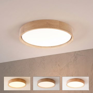 Brilagi - Димируемо таванно осветително тяло MANAROLA REMOTE LED/24W/230V 3000-6500K Ø 41 см, дъб + дистанционно управление