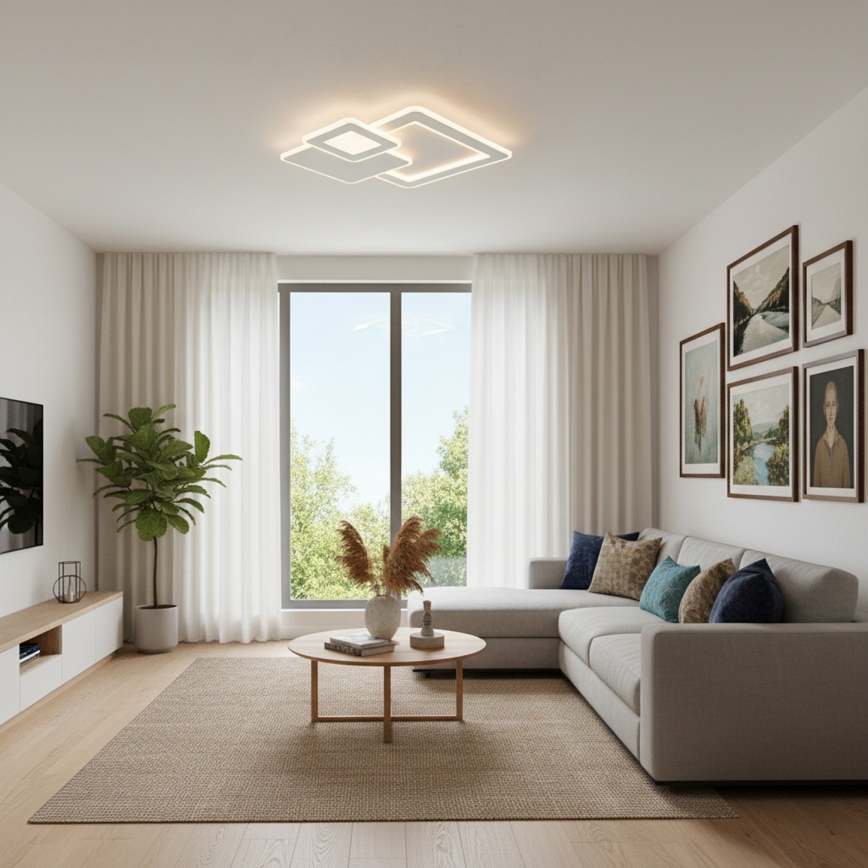 Brilagi - LED димируемо таванно осветително тяло MODERN LED/93W/230V 3000-6000K 48,5x48,5 cm + дистанционно управление