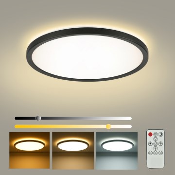 Brilagi - димируемо таванно осветително тяло ULTRA SLIM LED/24W/230V 2700-6500K Ø 42 см черно + дистанционно управление
