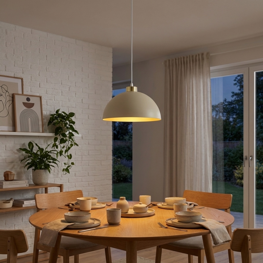 Brilagi - Елегантен пендел с кабел 1xE27/60W/230V Ø 30 см, бежово/златно