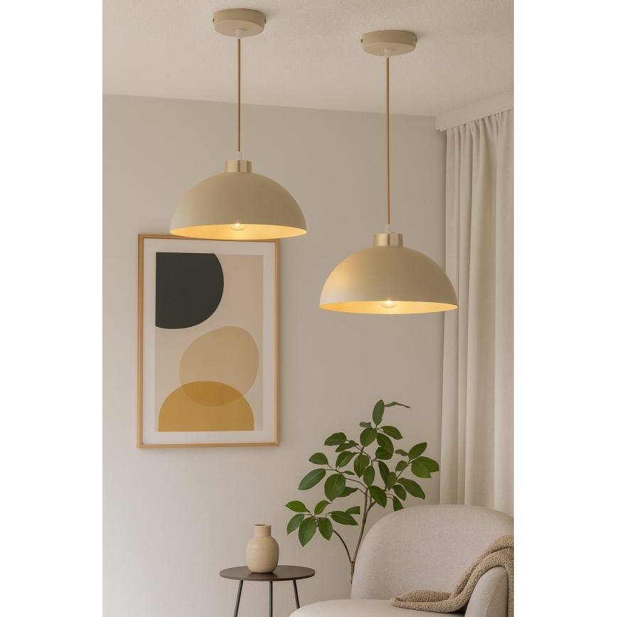 Brilagi - Елегантен пендел с кабел 1xE27/60W/230V Ø 30 см, бежово/златно