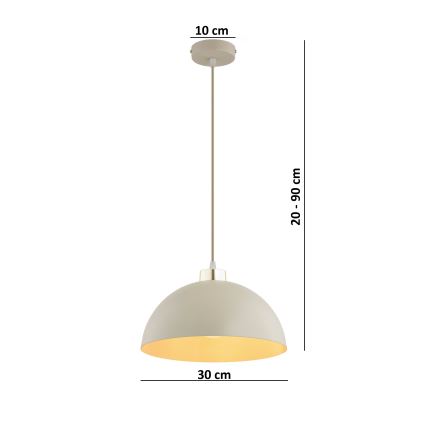 Brilagi - Елегантен пендел с кабел MOON 1xE27/60W/230V Ø 30 см, бежово/златно