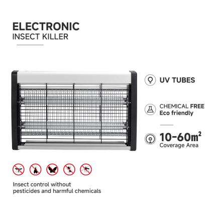 Brilagi - Електрически уред за улавяне на насекоми 2 x UV лампи / 10 W / 230 V / 60 m²