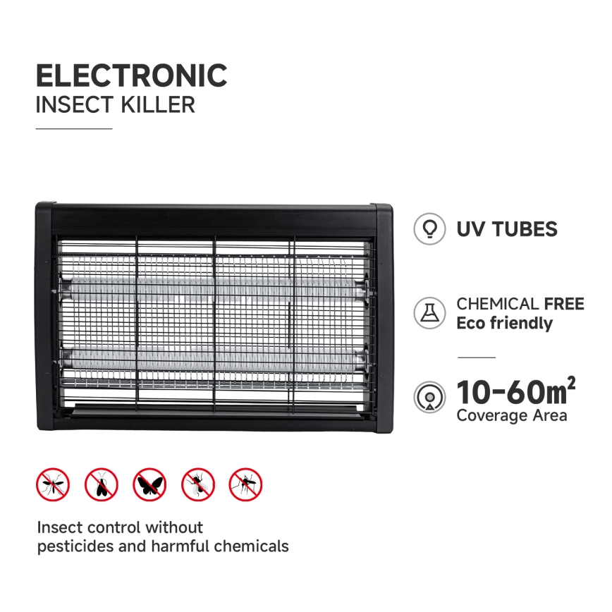 Brilagi - Електрически капан за насекоми 2xUV/10W/230V 60 m2