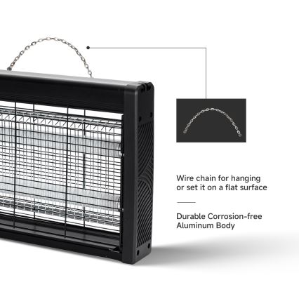 Brilagi - Електрически капан за насекоми 2xUV/10W/230V 60 m2 черен