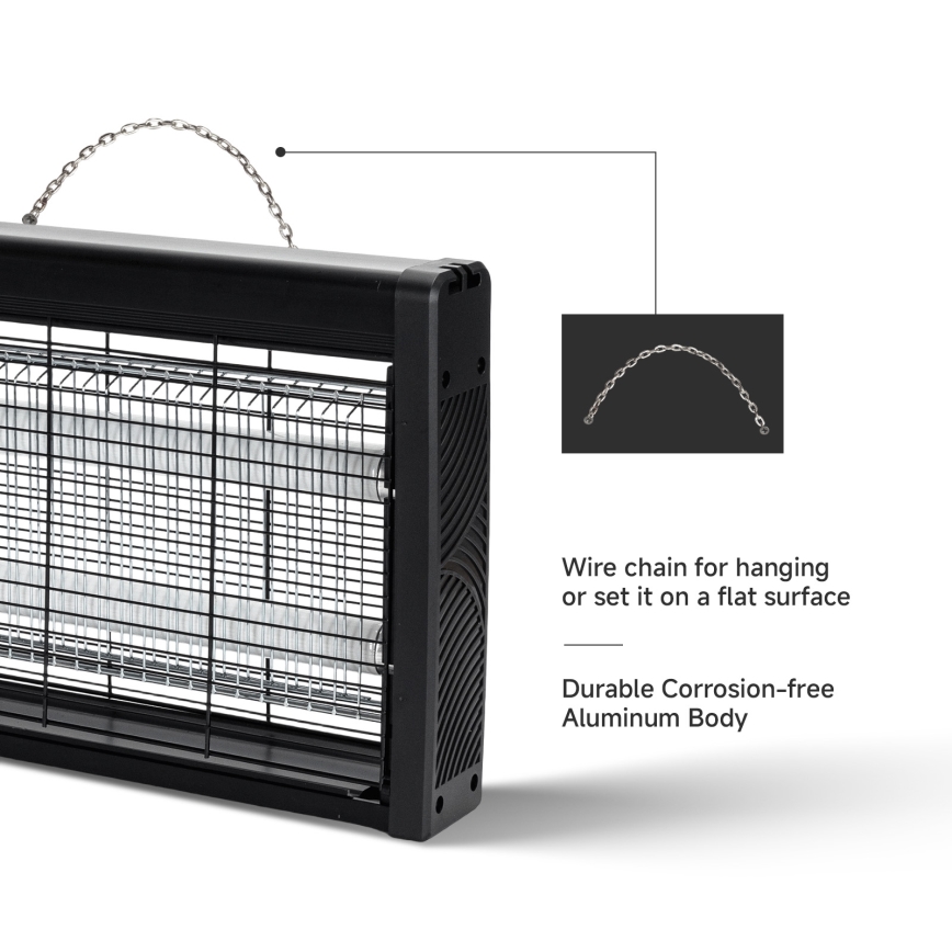 Brilagi - Електрически капан за насекоми 2xUV/10W/230V 60 m2 черен
