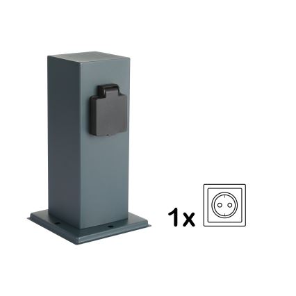 Brilagi - Екстериорен стълб с контакти PILLAR 1Z SCHUKO 230V IP44 антрацит