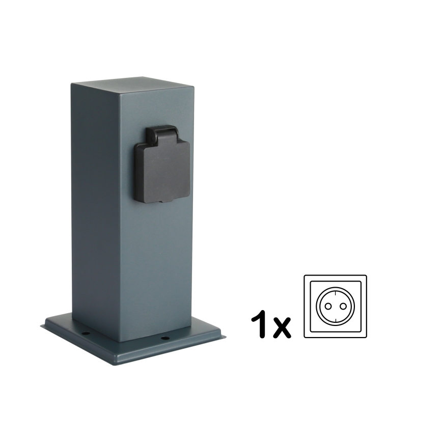 Brilagi - Екстериорен стълб с контакти PILLAR 1Z SCHUKO 230V IP44 антрацит