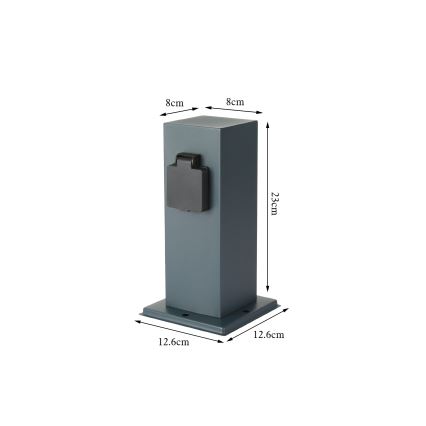 Brilagi - Екстериорен стълб с контакти PILLAR 1Z SCHUKO 230V IP44 антрацит