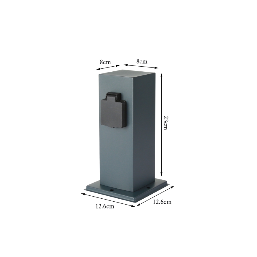 Brilagi - Екстериорен стълб с контакти PILLAR 1Z SCHUKO 230V IP44 антрацит