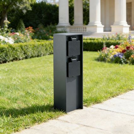 BRILAGI - Екстериорен стълб с контакти PILLAR 2Z SCHUKO 230V IP44 антрацит