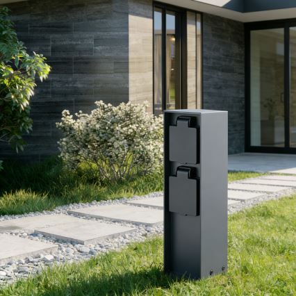 BRILAGI - Екстериорен стълб с контакти PILLAR 2Z SCHUKO 230V IP44 антрацит