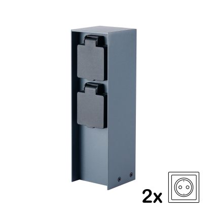 BRILAGI - Екстериорен стълб с контакти PILLAR 2Z SCHUKO 230V IP44 антрацит