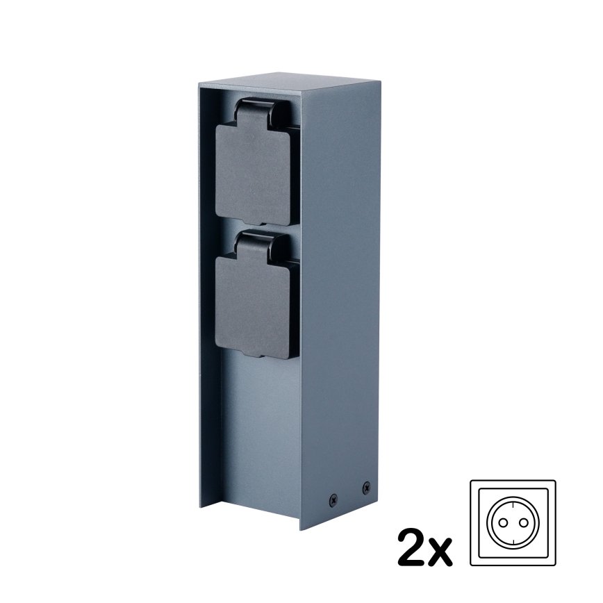 BRILAGI - Екстериорен стълб с контакти PILLAR 2Z SCHUKO 230V IP44 антрацит
