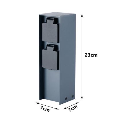 BRILAGI - Екстериорен стълб с контакти PILLAR 2Z SCHUKO 230V IP44 антрацит