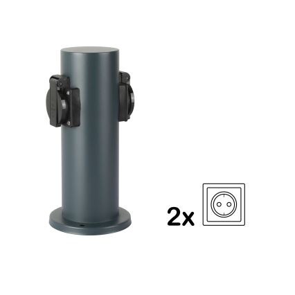 Brilagi - Екстериорен стълб с контакти PILLAR 2Z SCHUKO 230V IP44 антрацит