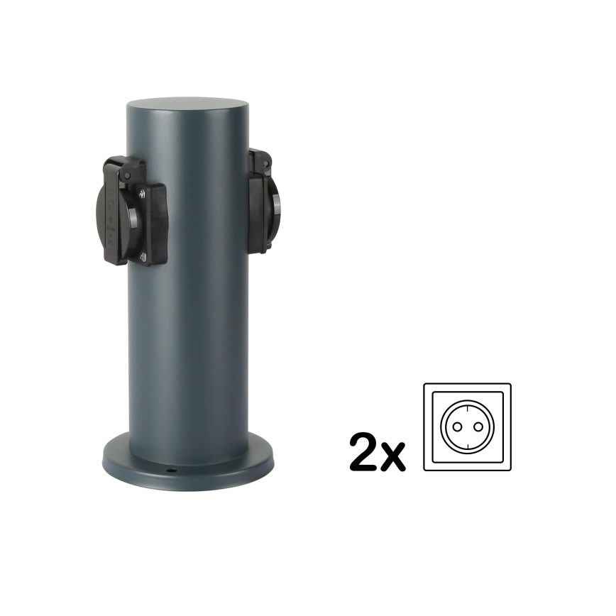 Brilagi - Екстериорен стълб с контакти PILLAR 2Z SCHUKO 230V IP44 антрацит