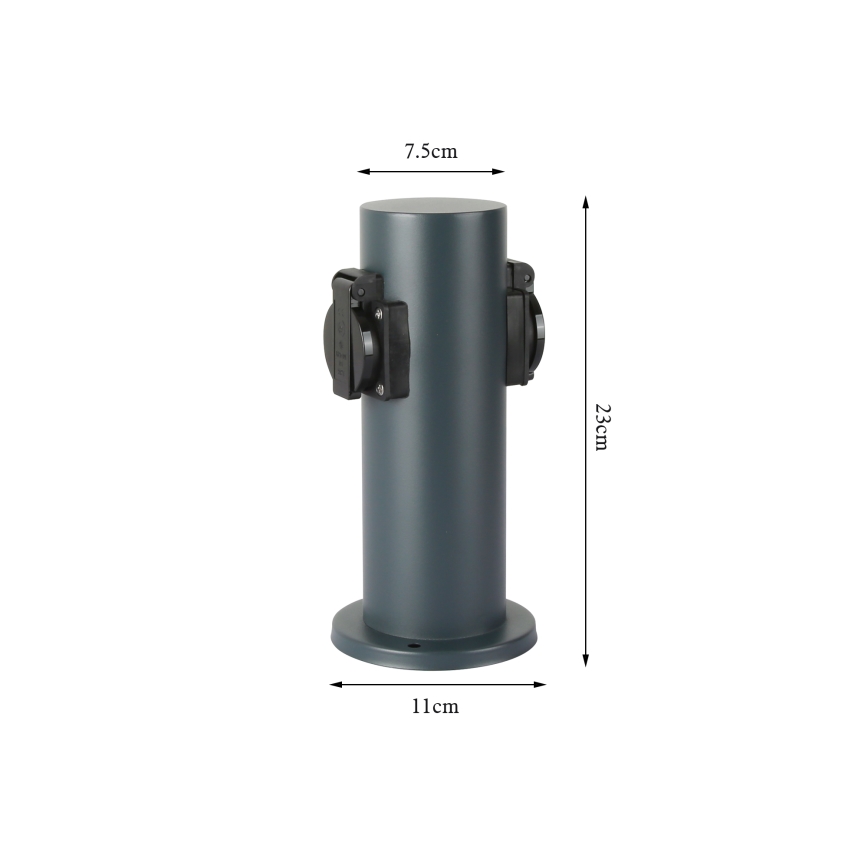 Brilagi - Екстериорен стълб с контакти PILLAR 2Z SCHUKO 230V IP44 антрацит