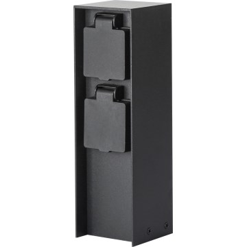 Brilagi - Екстериорен стълб с контакти PILLAR 2Z SCHUKO 230V IP44 черен