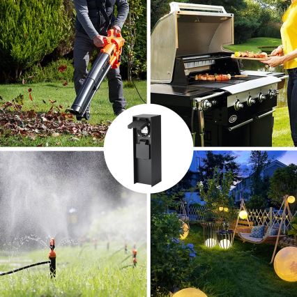 Brilagi - Екстериорен стълб с контакти PILLAR 2Z SCHUKO 230V IP44 черен