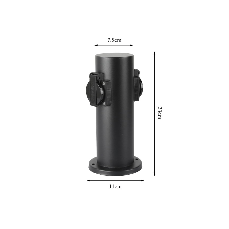 Brilagi - Екстериорен стълб с контакти PILLAR 2Z SCHUKO 230V IP44 черен