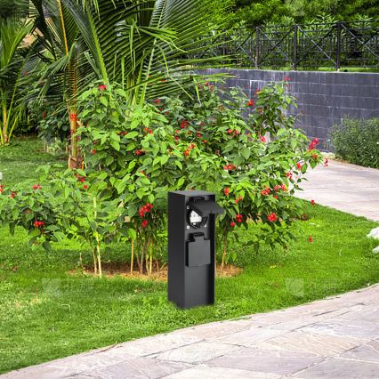 Brilagi - Екстериорен стълб с контакти PILLAR 2Z SCHUKO 230V IP44 черен