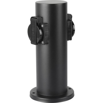Brilagi - Екстериорен стълб с контакти PILLAR 2Z SCHUKO 230V IP44 черен