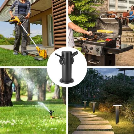 Brilagi - Екстериорен стълб с контакти PILLAR 2Z SCHUKO 230V IP44 черен