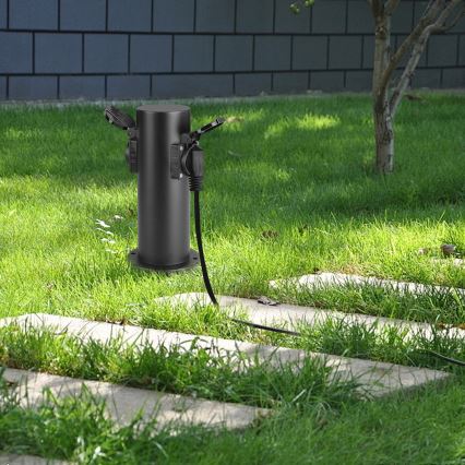Brilagi - Екстериорен стълб с контакти PILLAR 2Z SCHUKO 230V IP44 черен