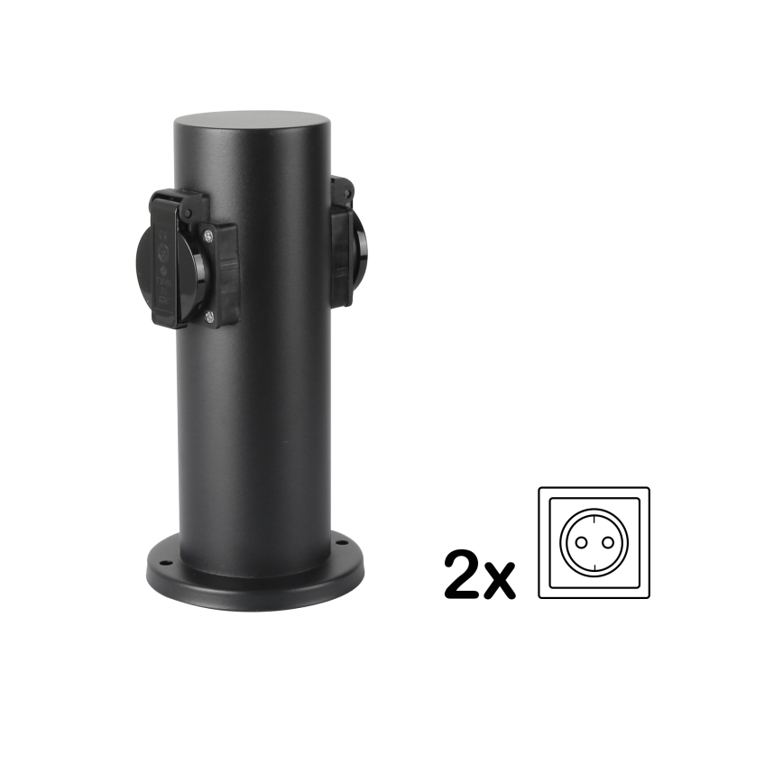 Brilagi - Екстериорен стълб с контакти PILLAR 2Z SCHUKO 230V IP44 черен