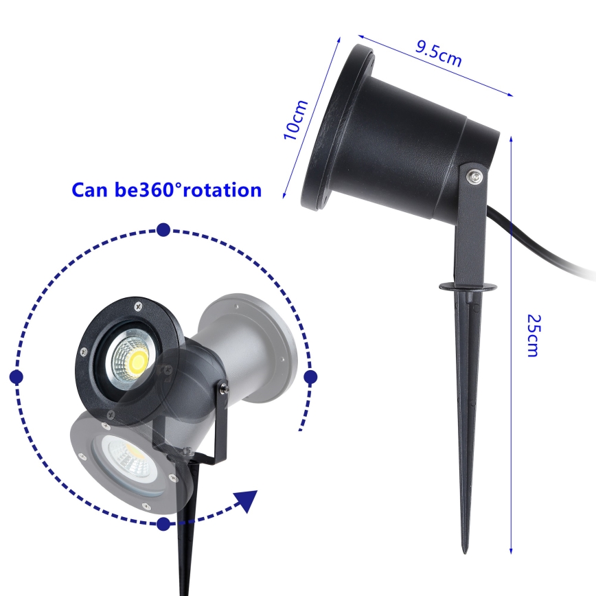 Brilagi - Екстериорна лампа SPIKE 1xGU10/50W/230V IP65