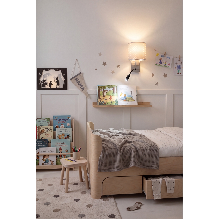 Brilagi - LED гъвкава стенна лампа BOBO 1xE27/25W/230V + LED/3W матов хром/бежова/на точки