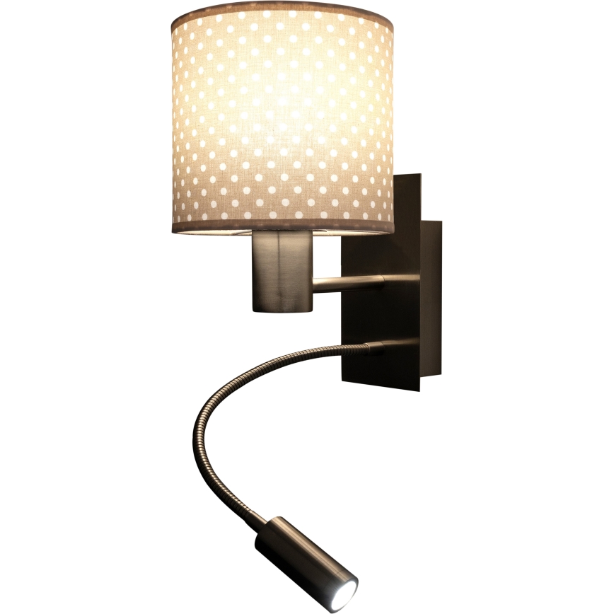 Brilagi - LED гъвкава стенна лампа BOBO 1xE27/25W/230V + LED/3W матов хром/бежова/на точки