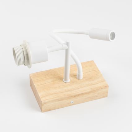 Brilagi - LED гъвкава стенна лампа BOBO WOOD 1xE27/25W/230V + LED/3W дъб/бял/розов