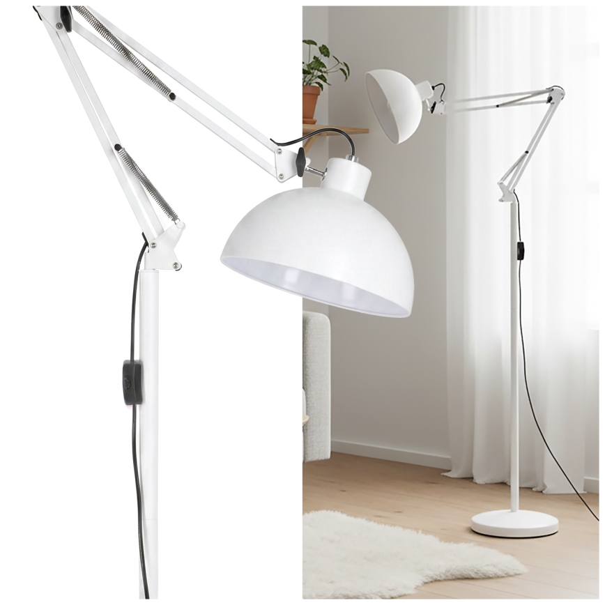 Brilagi - Гъвкава подова лампа TASKER 1xE27/60W/230V 157 cm бяла