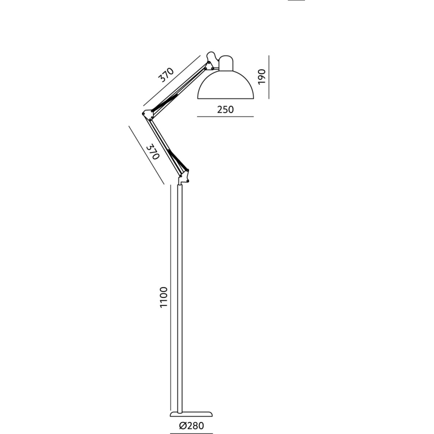 Brilagi - Гъвкава подова лампа TASKER 1xE27/60W/230V 157 cm бяла