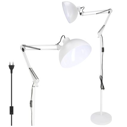 BRILAGI - Гъвкава подова лампа TASKER 1xE27/60W/230V 157 cm бяла
