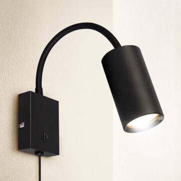 Brilagi - Гъвкава стенна лампа с ключ SELE 1xGU10/30W/230V черна