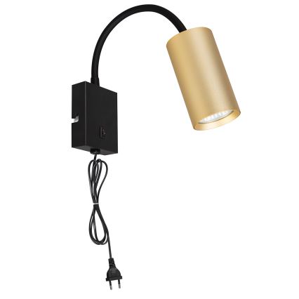 Brilagi - Гъвкава стенна лампа с ключ SELE 1xGU10/30W/230V черна/златна