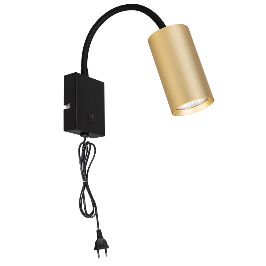 Brilagi - Гъвкава стенна лампа с ключ SELE 1xGU10/30W/230V черна/златна