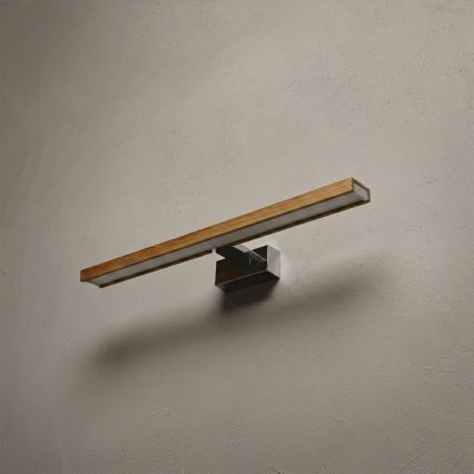 Brilagi - LED осветление за огледало за баня 3 в 1 WOODY MIRROR LED/12W/230V 60 cm IP44 лъскав хром/дъб