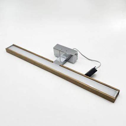Brilagi - LED осветление за огледало за баня 3 в 1 WOODY MIRROR LED/12W/230V 60 cm IP44 лъскав хром/дъб