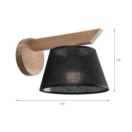 Brilagi - LED  Аплик ANTHONY 1xE14/40W/230V дъб/черен