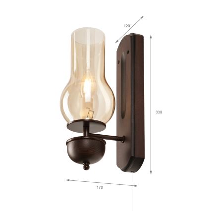 Brilagi - LED Аплик COTTAGE 1xE14/40W/230V бук/кафяв