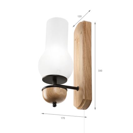 Brilagi - LED Аплик COTTAGE 1xE14/40W/230V дъб/бял