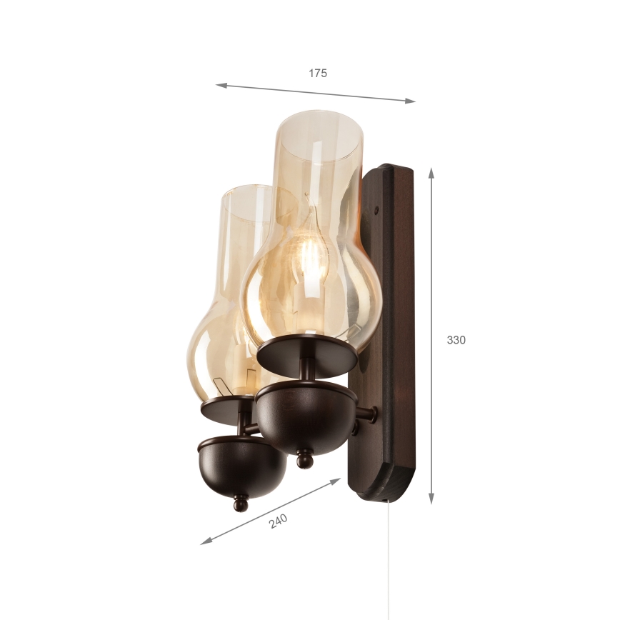 Brilagi - LED Аплик COTTAGE 2xE14/40W/230V бук/кафяв