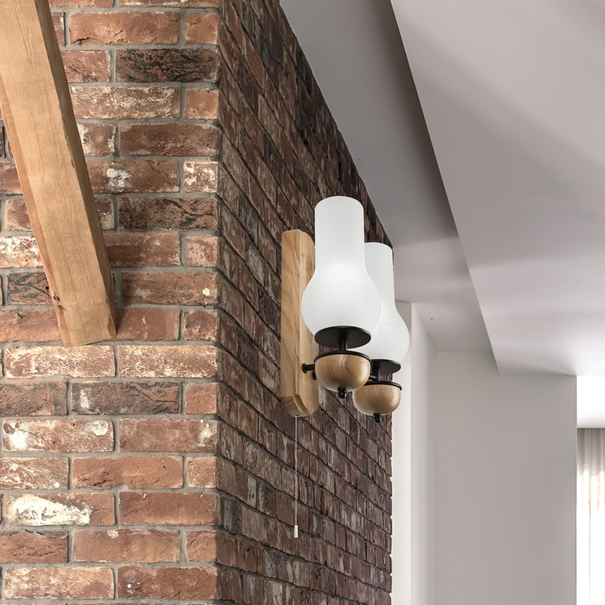 Brilagi - LED Аплик COTTAGE 2xE14/40W/230V дъб/бял