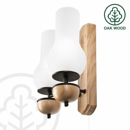 Brilagi - LED Аплик COTTAGE 2xE14/40W/230V дъб/бял