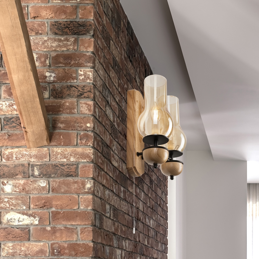 Brilagi - LED Аплик COTTAGE 2xE14/40W/230V дъб/кафяв
