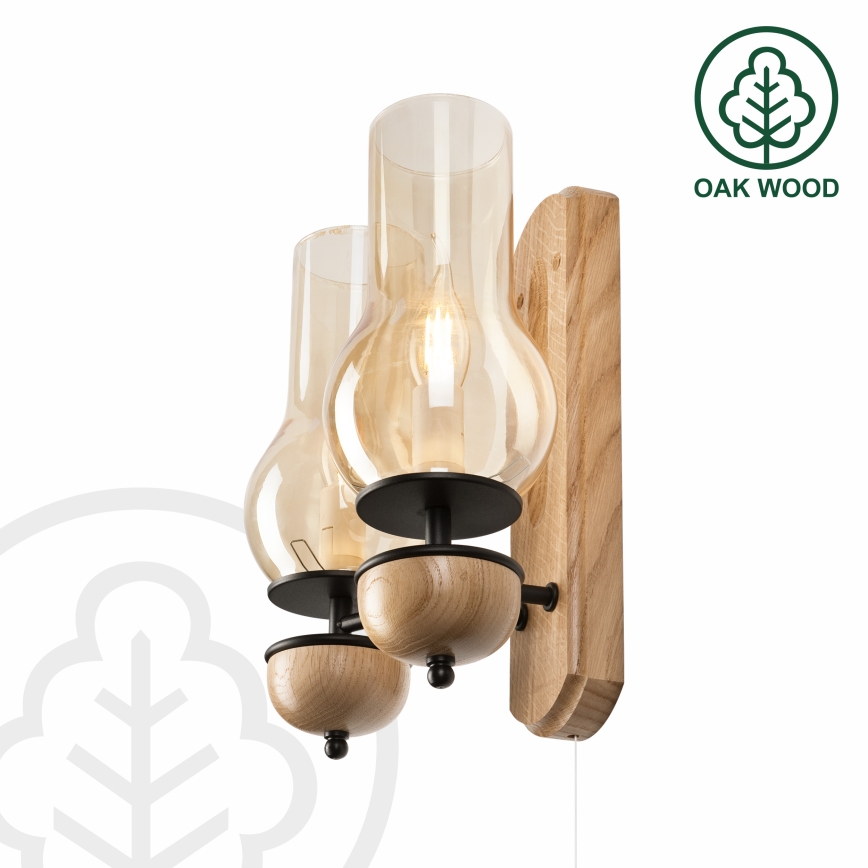 Brilagi - LED Аплик COTTAGE 2xE14/40W/230V дъб/кафяв